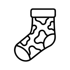 sock with animal print icon, national sock day line art, sock day icon - simple black line art icon of sock with animal print, for national sock day celebrations. sock day vector art.