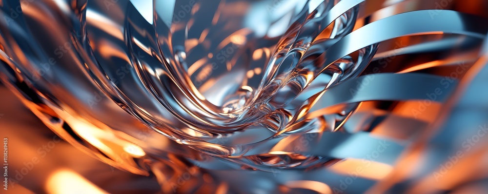 Poster A mesmerizing abstract swirl of metallic colors, showcasing intricate patterns and fluid motion that captivates the eye.