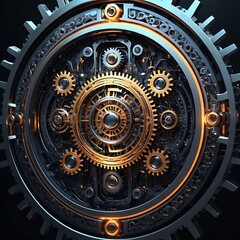 Obraz premium A complex and intricate system of gears and cogs.