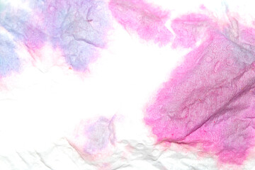 Paper Screwed Up Tissue With Pastel Watercolor Paints in Multicolour Rainbow For Background