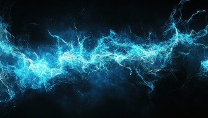 Abstract Blue Energy Flow: A Digital Artwork of Serene Celestial Streams