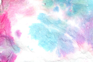Paper Screwed Up Tissue With Pastel Watercolor Paints in Multicolour Rainbow For Background