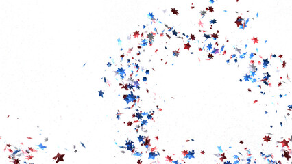 (Mehrere Werte)Confetti - Red white blue shiny confetti Confetti on white background, isolate, tricolor concept,