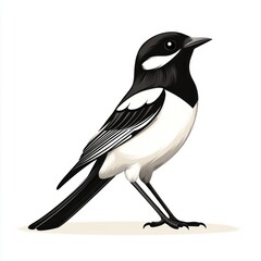 Obraz premium Black and white bird illustration. (1)