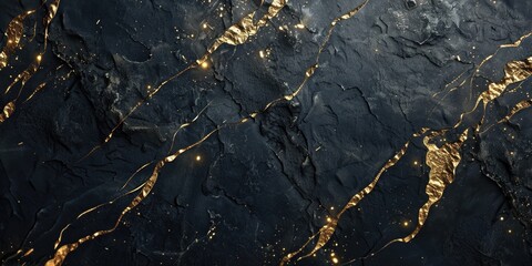 Black And Gold Brand. Luxury Gold Text on Elegant Black Textured Background