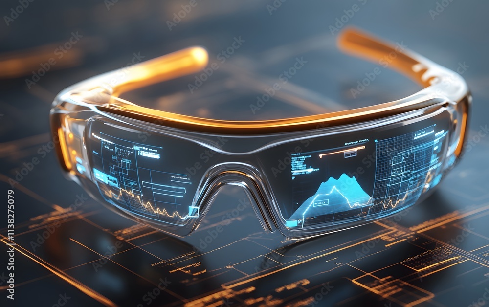 Aufkleber futuristic augmented reality glasses designed for advanced data visualization