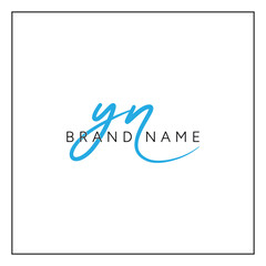 YN Handwritten Signature logo - Vector Logo Template for Beauty, Fashion and Photography Business