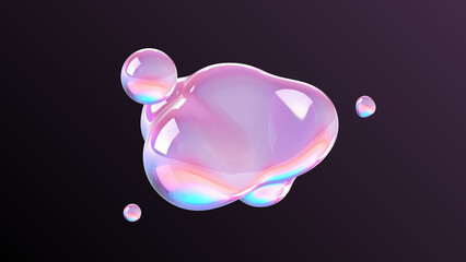 3d color gradient floating liquid blob background