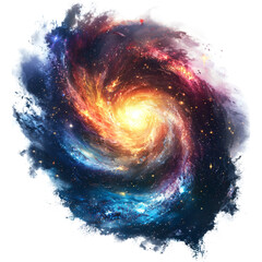 Fototapeta premium Realistic galaxy swirl with vibrant colors and cosmic details, showcasing beauty of universe