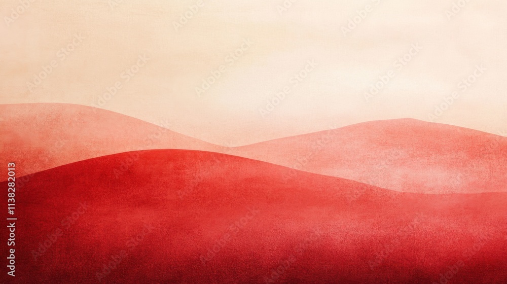Poster abstract low-angle view of a red gradient with warm vintage tones and a soft noise texture, minimali