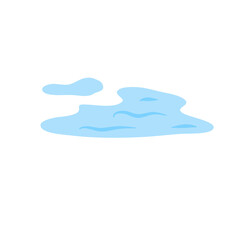 Water spill puddle. Blue liquid shape