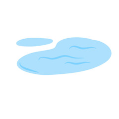 Water spill puddle. Blue liquid shape