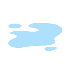 Water spill puddle. Blue liquid shape