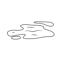 Water spill puddle. Blue liquid shape