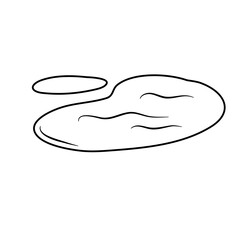 Water spill puddle. Blue liquid shape