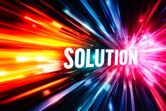Sign Solution on dynamic digital background.