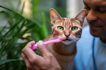 Domestic animal on vet clinic examining generative AI picture