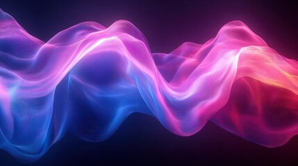 Obraz premium Colorful abstract light waves on dark background