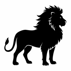 Lion silhouette ,white background 