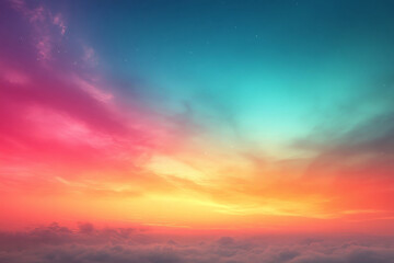 Fototapeta premium Beautiful cloudscape with vibrant sunset colors creating a dreamy atmosphere