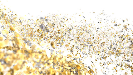 Gold Percentage Confetti Burst