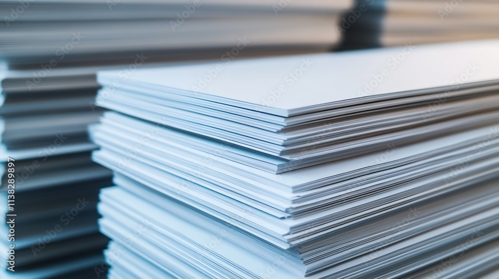 Aufkleber precisely stacked printed sheets showcasing attention to detail in the printing process