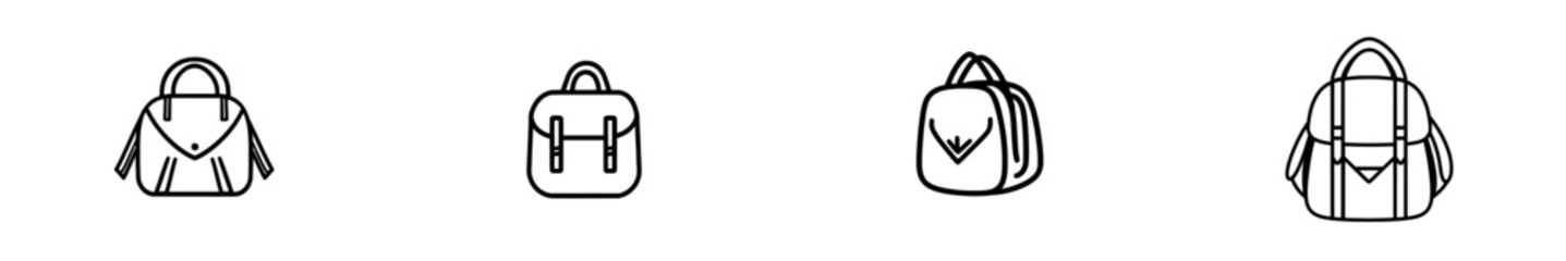 A retro-style ink sketch of a backpack, hand-drawn with a modern engraving twist.