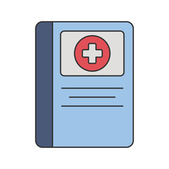 Obraz premium Health Record Book Icon Illustration in flat design style. Perfect for fitness-themed designs or projects