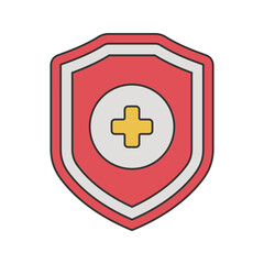 Fototapeta premium Health Shield Icon Icon Illustration in flat design style. Perfect for fitness-themed designs or projects
