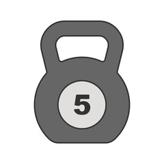 Kettlebell Icon Illustration in flat design style. Perfect for fitness-themed designs or projects