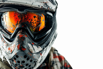 Dynamic paintball player in action with vibrant splashes of color - Generative AI artwork