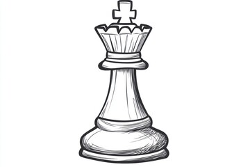 Hand-drawn sketch of a chess queen piece. (1)