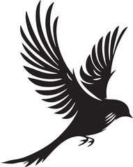 Bird - black and white vector image