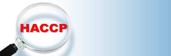 HACCP (Hazard Analysis and Critical Control Points) concept with magnifying glass
