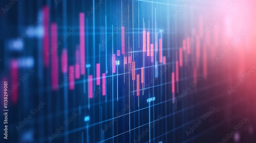 Poster futuristic abstract technology background with financial data visualization