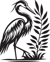 Black flamingo silhouette isolated on white vector image