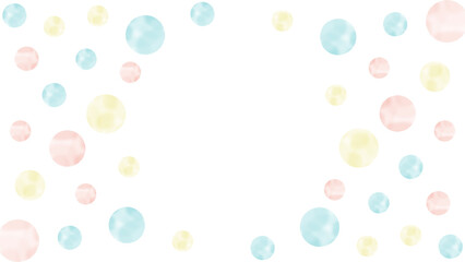 淡い水彩柄のドットが広がるイラスト　背景透過