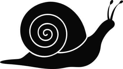 Snail silhouette icon and logo vector art and using black color illustration design