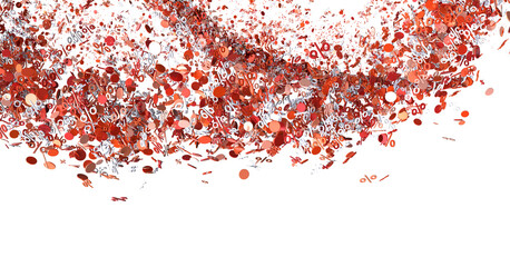 Fototapeta premium Red Percentage Confetti Burst