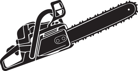 Chainsaw viewed from side retro black and white vector image