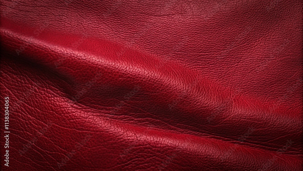 Poster rich burgundy leather texture background with a luxurious, smooth surface. the deep red tone adds el