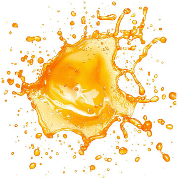 Perfectly captured orange juice splash with vibrant droplets and dynamic motion