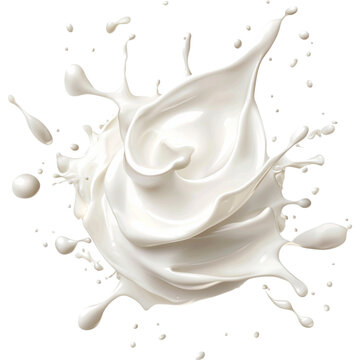 realistic splash of whipped cream creates dynamic and playful scene