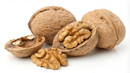 walnuts on a white background