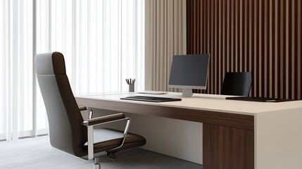 Fototapeta premium Sleek and Sophisticated Corporate Workspace with Digital Tools