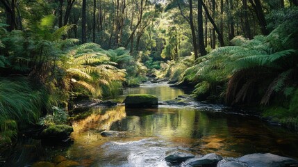 Fototapeta premium Protected national park with restored biodiversity