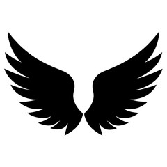 Fototapeta premium Animal wing silhouette vector, Wings vector illustration, Black & white wing vector art design isolated.
