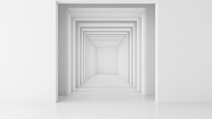 Minimalist Digital Transformation Corridor with Geometric Lines and Symmetry