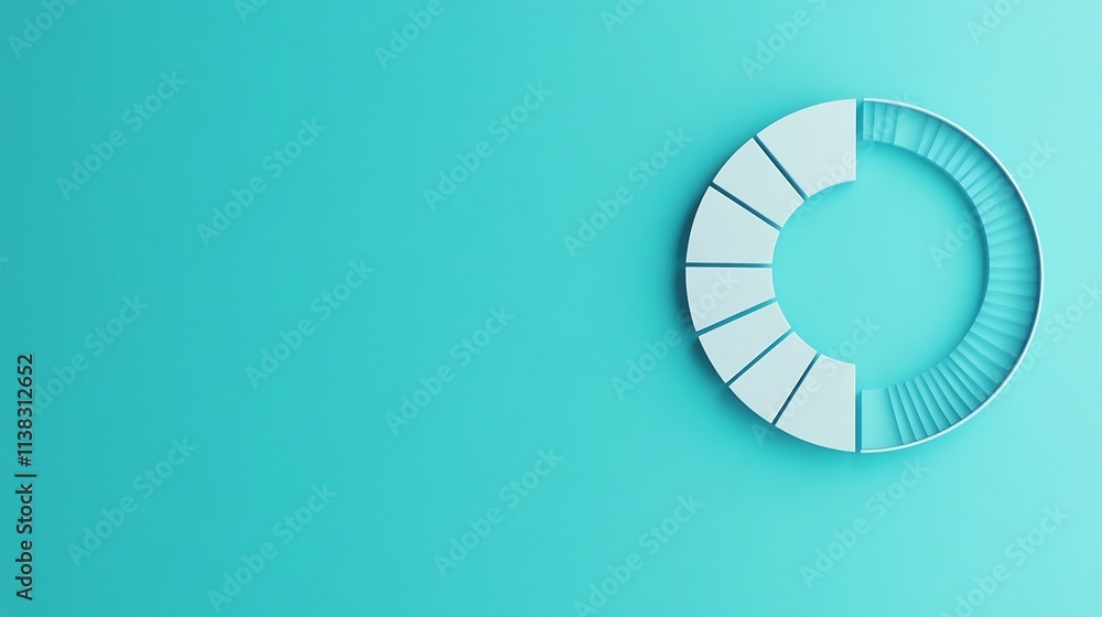 Aufkleber minimal blue pie chart infographic for business data analysis and intelligence