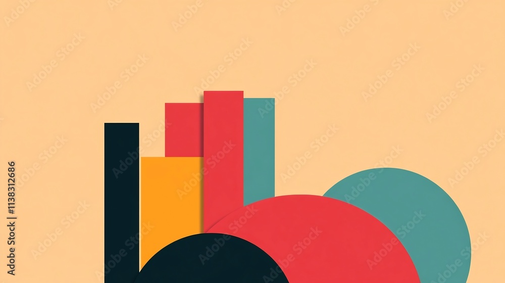 Aufkleber minimalist geometric data visualization design for business analytics
